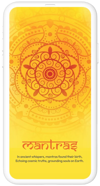Mantras App home screen with daily mantra practice